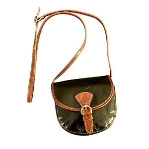 A’mica Vera Pelle Italy Leather Crossbody Shoulder Saddle Bag 6.5"